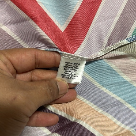 MILLY Irene Pleated Dress Asymmetrical Colorful Square Neck Side Zipper Size 2 - Picture 11 of 11